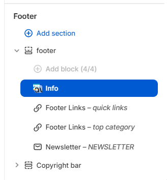 footer settings